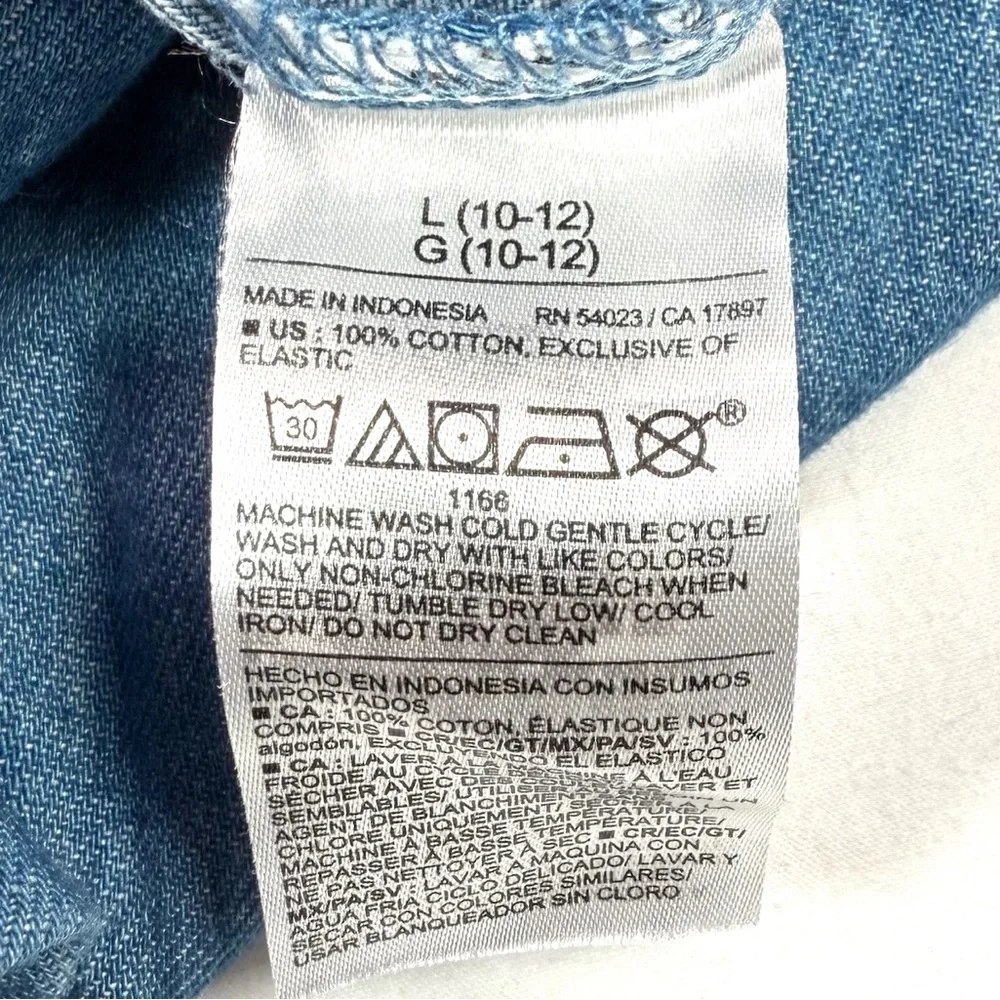 NWT OLD NAVY Girls’ Chambray Denim Button‎ Front Smock Sleeveless Romper Size L - Picture 9 of 9